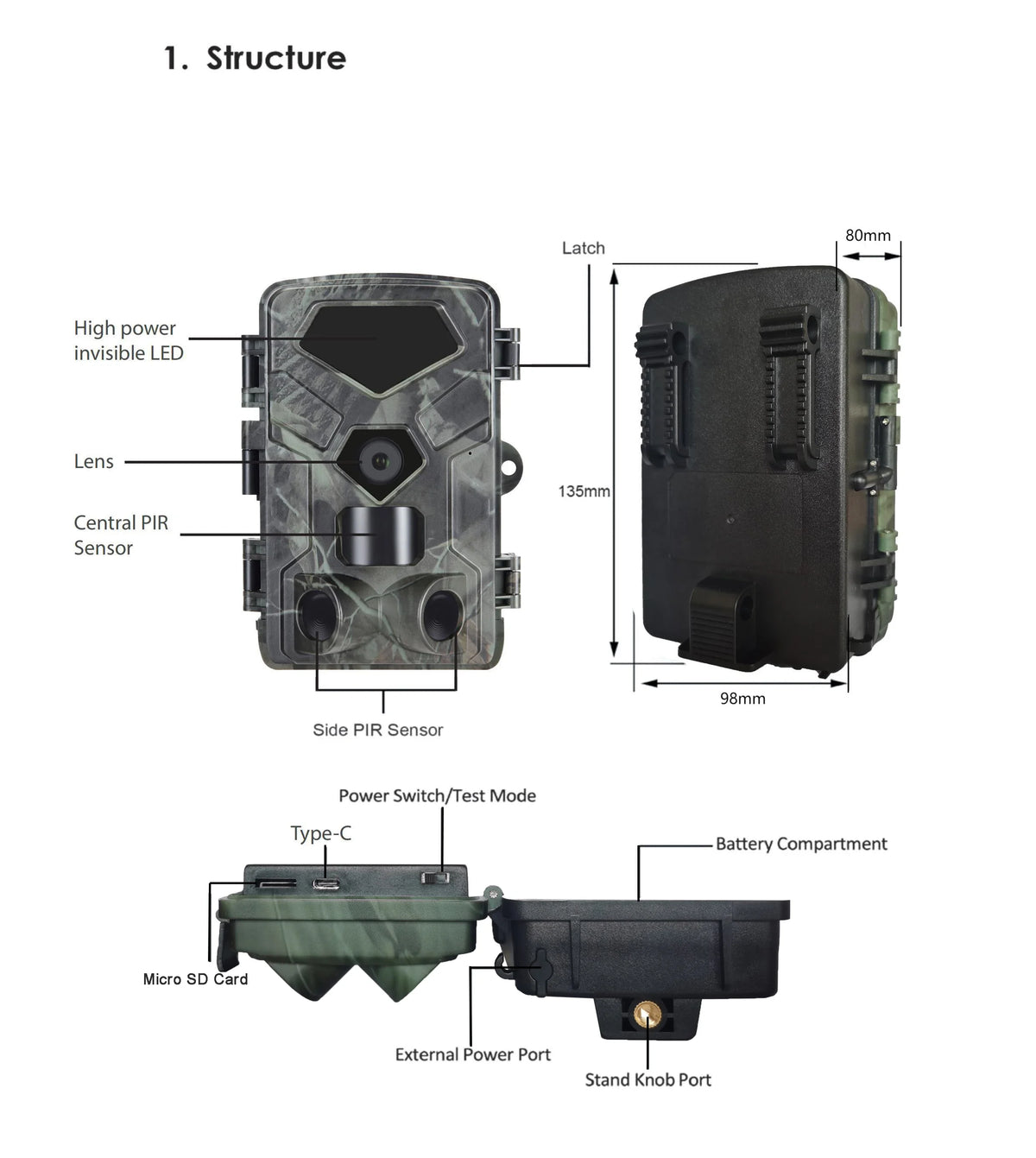 SunTekCam 50MP 4K Hunting Trail Camera with Night Vision IP65 Waterproof 0.3s Trigger Time Photo Trap Camera Wild Cameras