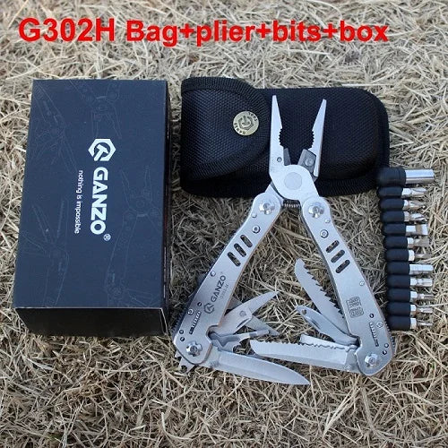 Ganzo G302B G302H Multi Tool Knife Plier EDC Tools Folding Multitool Pliers Multifunction Capming Fishing Survival Knives Bits