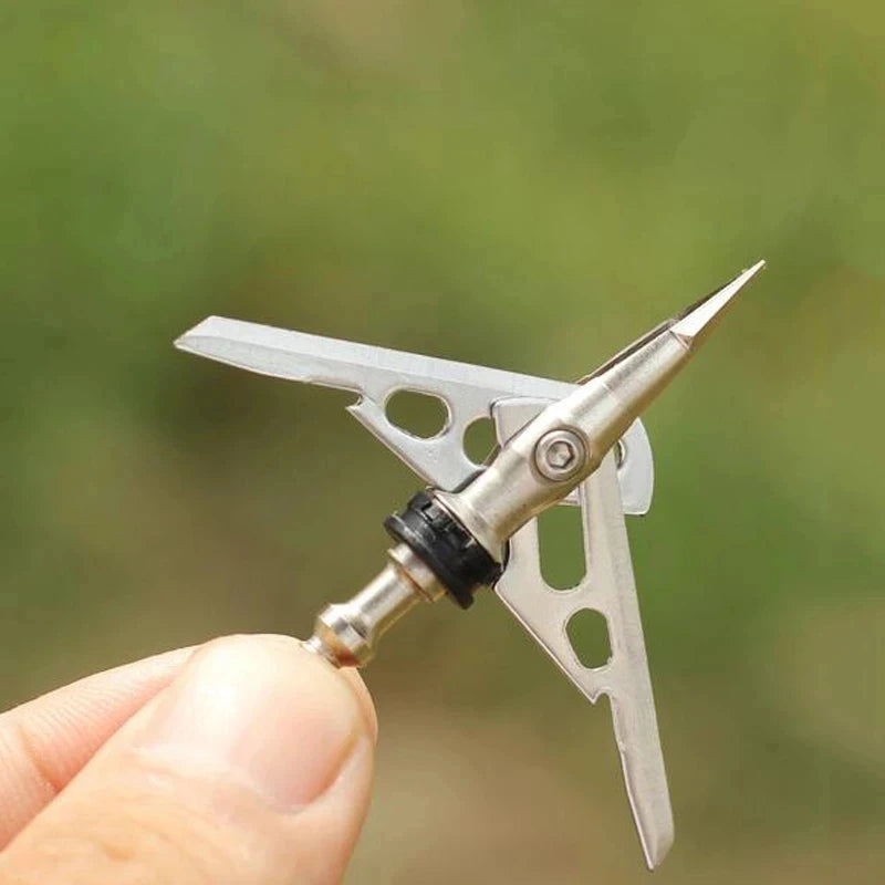 6/12/24 Pcs 100 Grain 2.3" Cut Stainless steel Arrow Tips Hunting Archery Bolts Arrow Broadheads 2-Blade