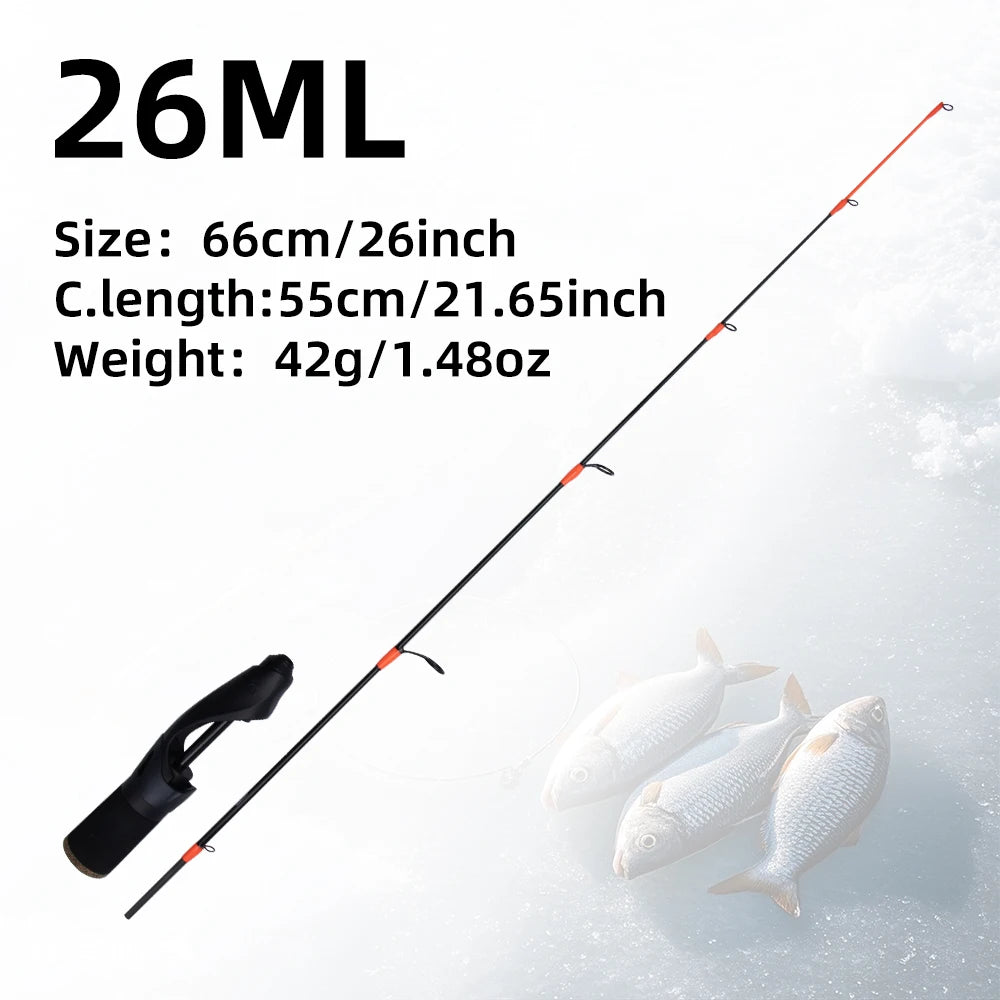 24'' UL 26'' ML 28'' ML 30'' M Ice Fishing Rod Portable Winter Carbon Solid Tip Sensitive Ice Fishing Rod
