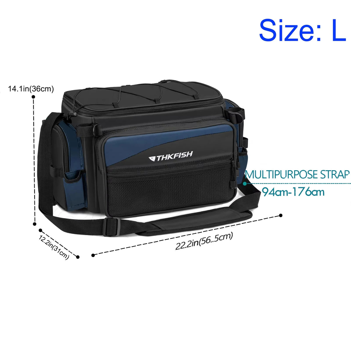 THKFISH Waterproof Fishing Sling Bags Large-Capacity One Shoulder Waist Bag Multipurpose Fishing Rod Box Tackle Storage Suitcase