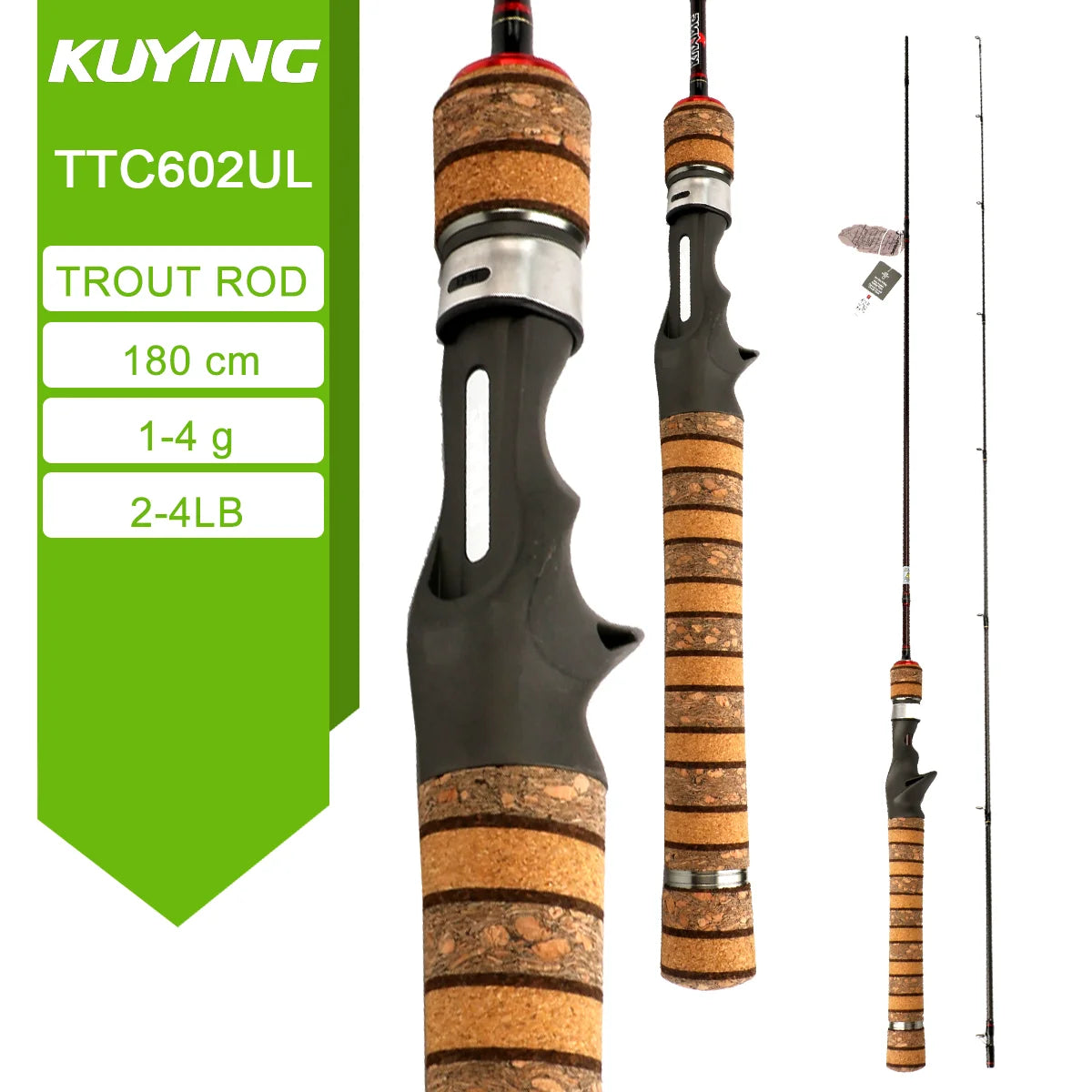 KUYING TETON L UL SUL 5'2' 6' 6'3' 6'4'6'2' 6'6' Fishing Rod Lure Cane Spinning Casting FUJI Carbon 1-4g 0.8-3g 2-10g M-Fast BFS