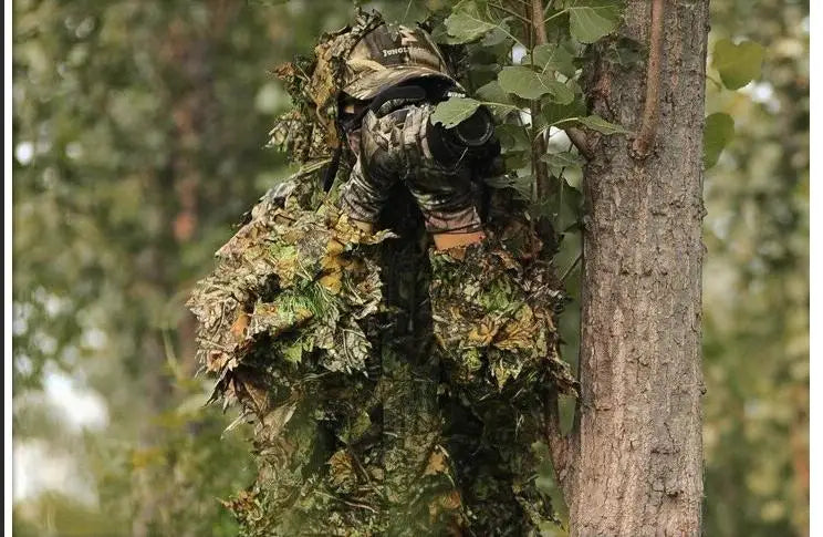 Men Women Kids Outdoor Ghillie Suit Camouflage Clothes Jungle Suit CS Training Leaves Clothing Hunting Suit Pants Hooded Jacket