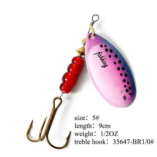 Spinner Bait Fishing Lure 3.9g 4.6g 7.4g 10.8g 15g Rotating Spinners Spoon Lures Pike Metal With Treble Hooks Fishing Goods