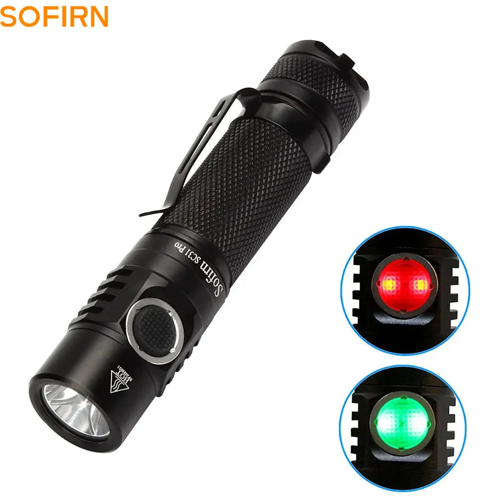 SOFIRN SC31 Pro SST40 2000lm LED Flashlight Rechargeable 18650 Flashlights USB C Powerful LED Torch Outdoor Lantern Anduril