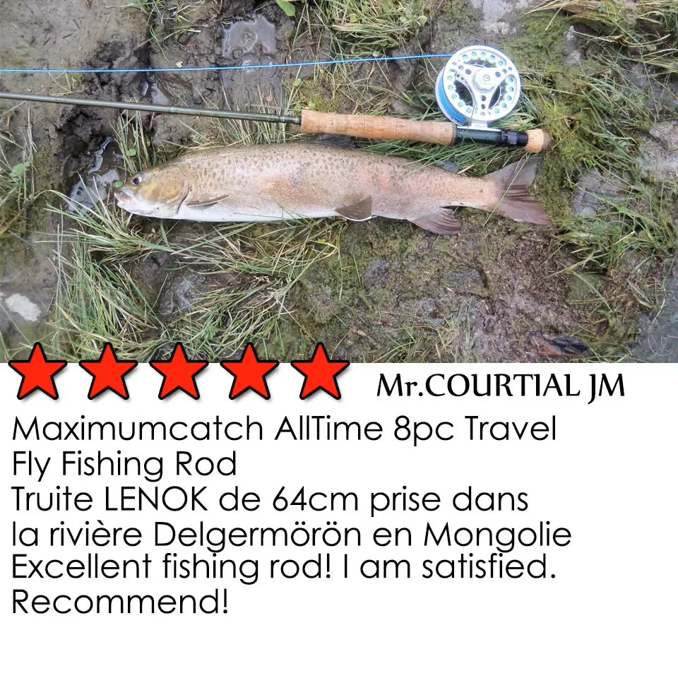 MAXIMUMCATCH 9ft 5-8WT 8-Piece AllTime Travel Fly Rod Ultra-Compact 30T Carbon Fiber MOD Fast Action Freshwater Fly Fishing Rod