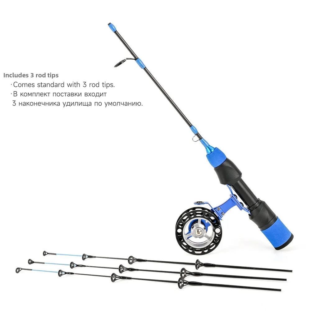 For High-foot Fishing Reels Short Handle Ice Fishing Rod Winter Fishing High-foot Fishing Reel Compatible Fishing Rod