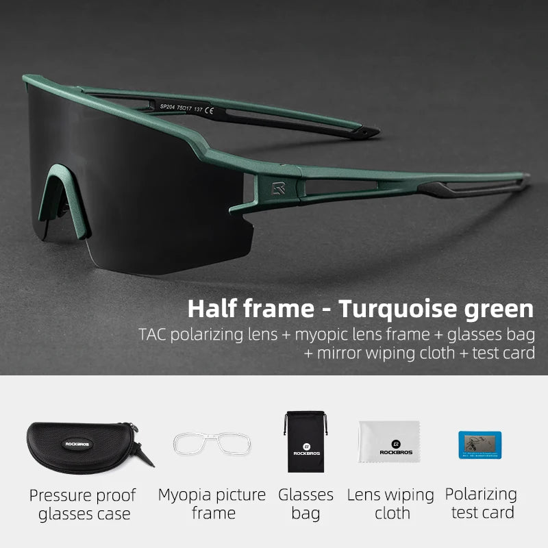 ROCKBROS Bicycle Glasses with Myopia Frame Polarized Len Bike Eyewear Goggles UV400 Outdoor Sports MTB Road Cycling Sunglasses