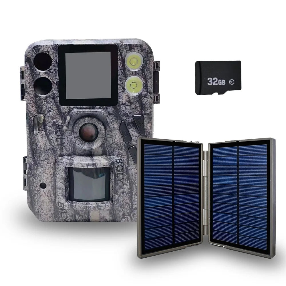 BolyGuard SG520-Plus Trail Camera 4K/48MP Night Vision (940nm Black IR&White LED) Wildlife Hunting Game Camera Solar Ready