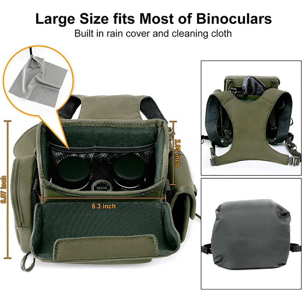 Outdoor Sports Binoculars Bag Chest Bag Hiking Climbing Telescope Storage Bag Foldable Multi-Pocket Portable Backpacks