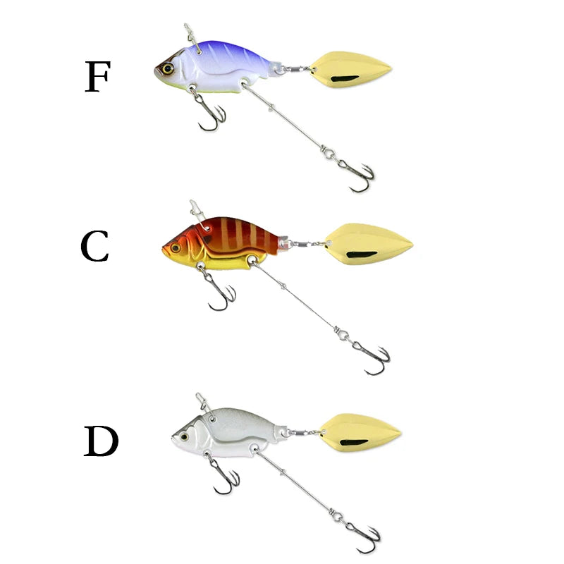 Vib Fishing Lures Wobble Rotating Metal Vib Vibration Bait Winter Fishing Artificial Hard Baits Spinner Spoon Lure sinking