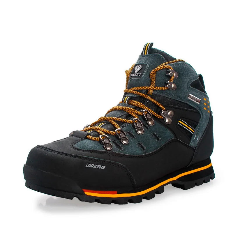 Brand Men's Hiking Boots Autumn Winter Trekking Shoes Waterproof Leather Boots Men Women Outdoor Non-slip Climbing Boots Size 46