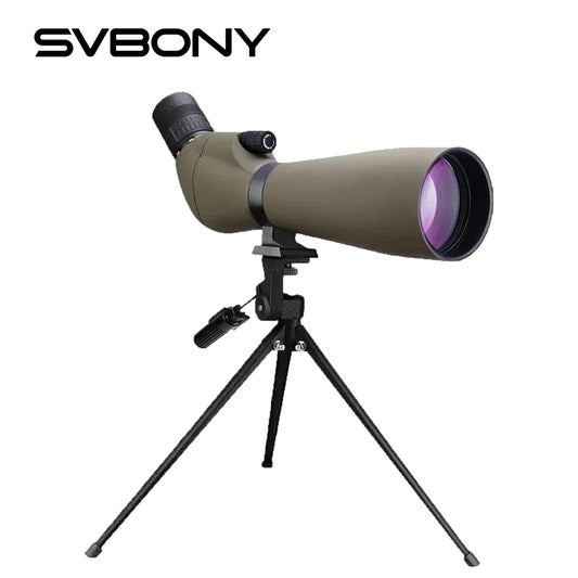 Svbony SV401 20-60x80 Spotting Scope BK7 Silver + MC Prism IPX6 Waterproof Spyglass with Tripod Camping Equipment