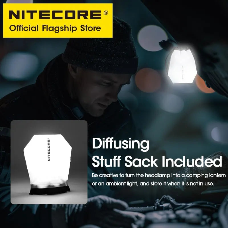 NITECORE NU53 USB-C Rechargeable Headlamp 16W Fast Charge Running Industrial Headlight 1800 Lumens, Built in 6000mAh Battery