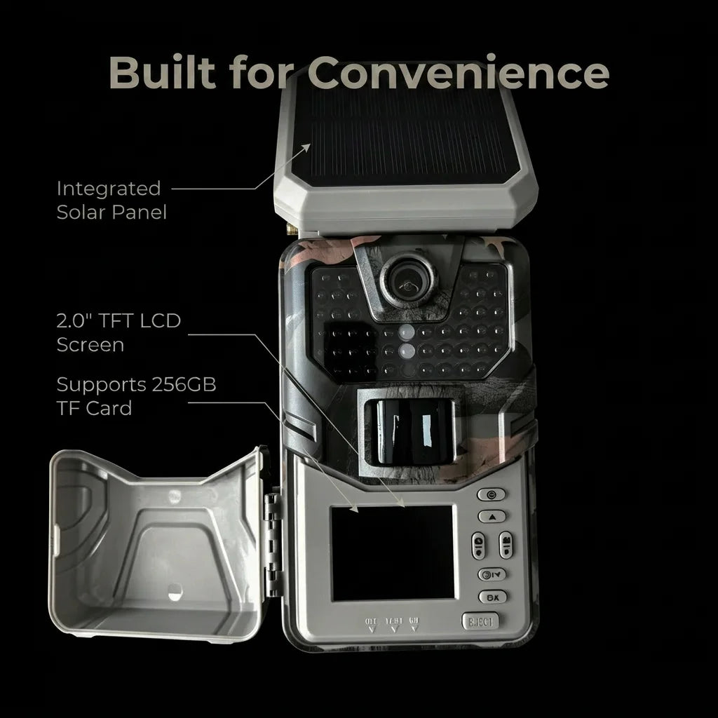 SUNTEKCAM HC-930MAX 4G LTE Trail Camera 48MP 4K Solar Powered, Game Camera APP Control, Cloud Storage 940nm Night Vision, 0.2s