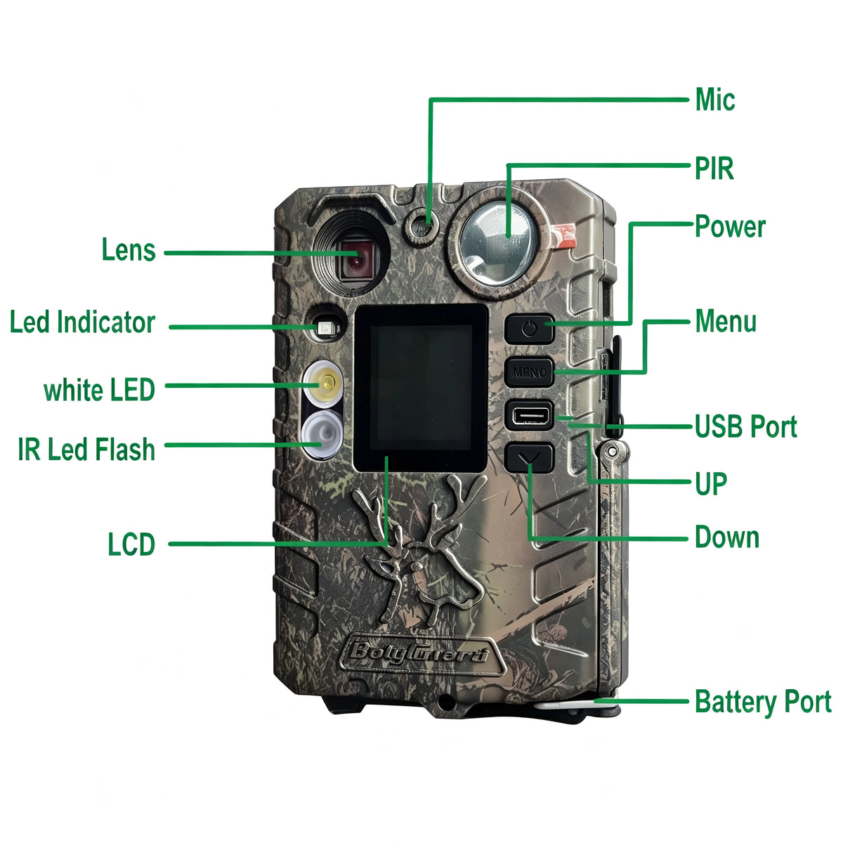 BolyGuard Trail Camera 37MP 4K HD Hunting Game Wildlife Cam 940nm Invisible IR or White LED Night Vision Optional Solar(BG410-D)