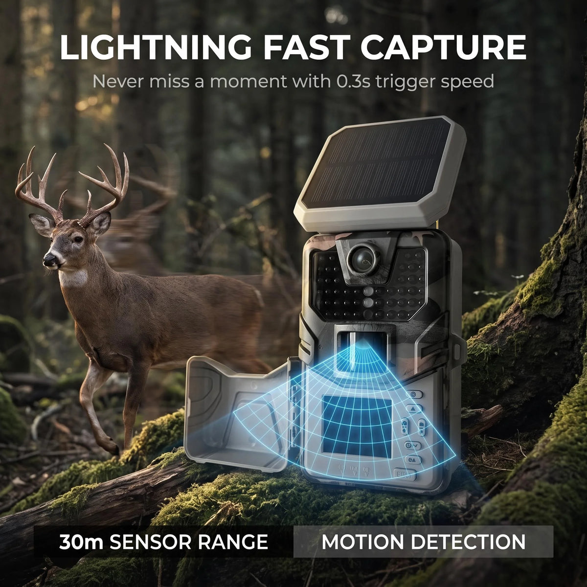SUNTEKCAM HC-930MAX 4G LTE Trail Camera 48MP 4K Solar Powered, Game Camera APP Control, Cloud Storage 940nm Night Vision, 0.2s