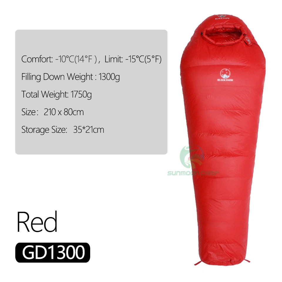 Winter Ultralight Thermal Adult Mummy 95% White Goose Down Sleeping Bag Sack W/ Compression Pack For Backpacking Camping Hiking