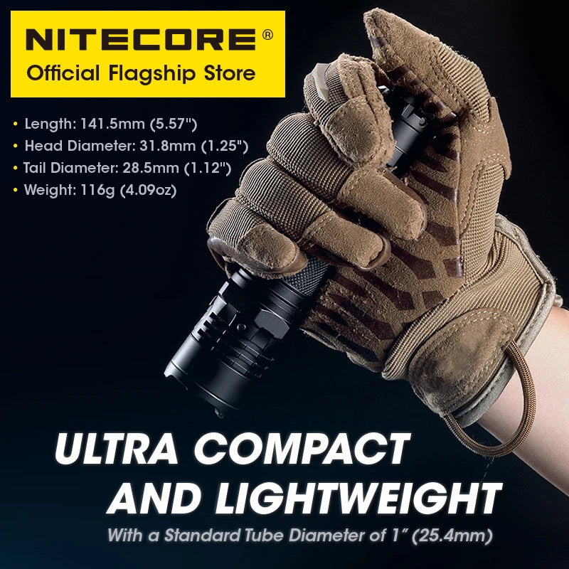 NITECORE P20iX USB-C Rechargeable Flashlights Super Bright Military Tactical Flashlight 4000 lumens 5000mAh NL2150HPi Battery