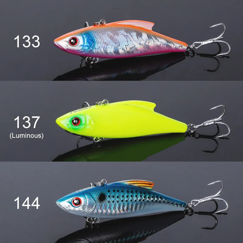Noeby 3 Pieces 90mm 33g Sinking Vibes Rattling and Vib Artificial Hard Baits Sea Crankbaits Rattlins for Winter Fishing Lures