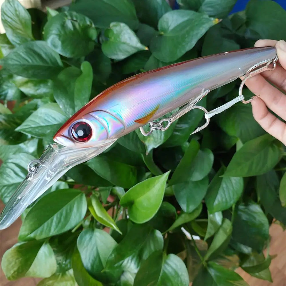 Noeby 1pc Minnow Lure 18cm 98g 14cm 50g Sinking 7-9m Trolling Fishing Lures Artificial Bait Wobbler of Minnow Hard Lure