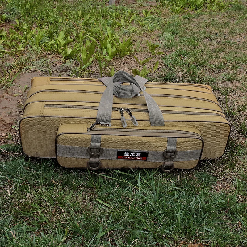 Steel Wire Edge Small Fishing Bag Multi-Purpose Canvas Material Waterproof Durable Fishing Rod Bag Fishing Tackle Bag XA162G