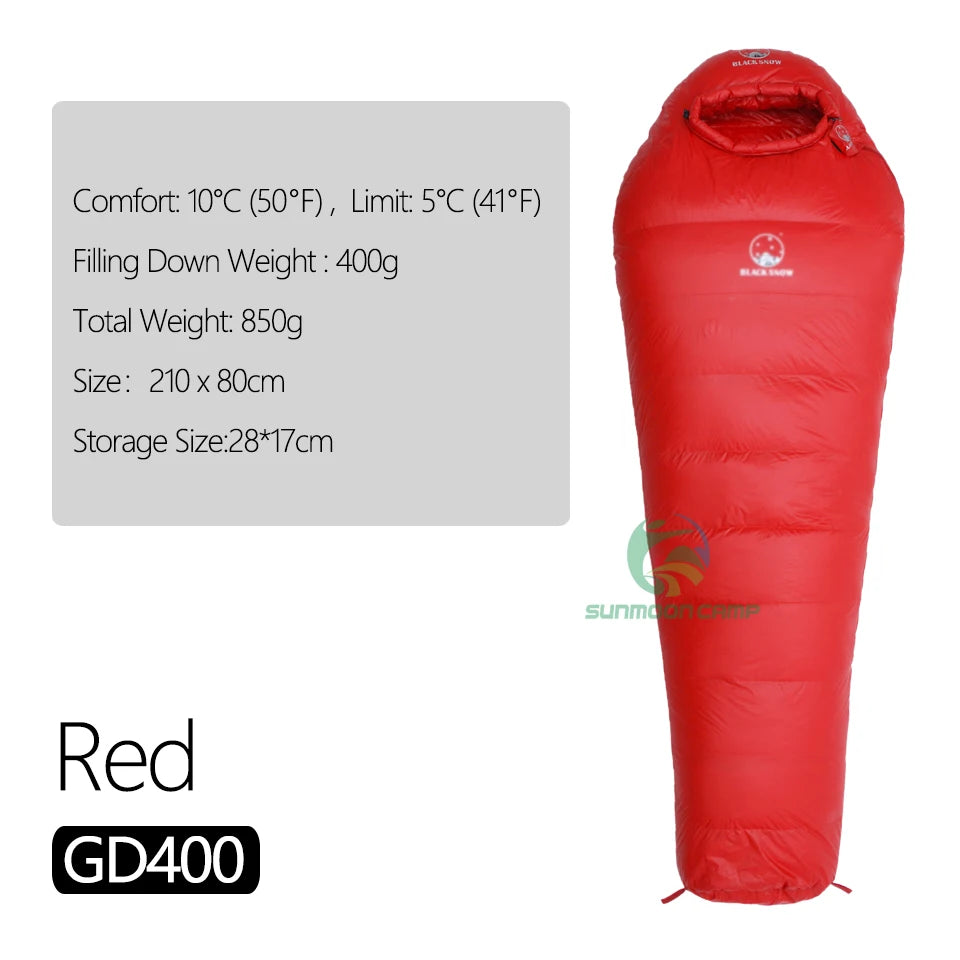 Winter Ultralight Thermal Adult Mummy 95% White Goose Down Sleeping Bag Sack W/ Compression Pack For Backpacking Camping Hiking