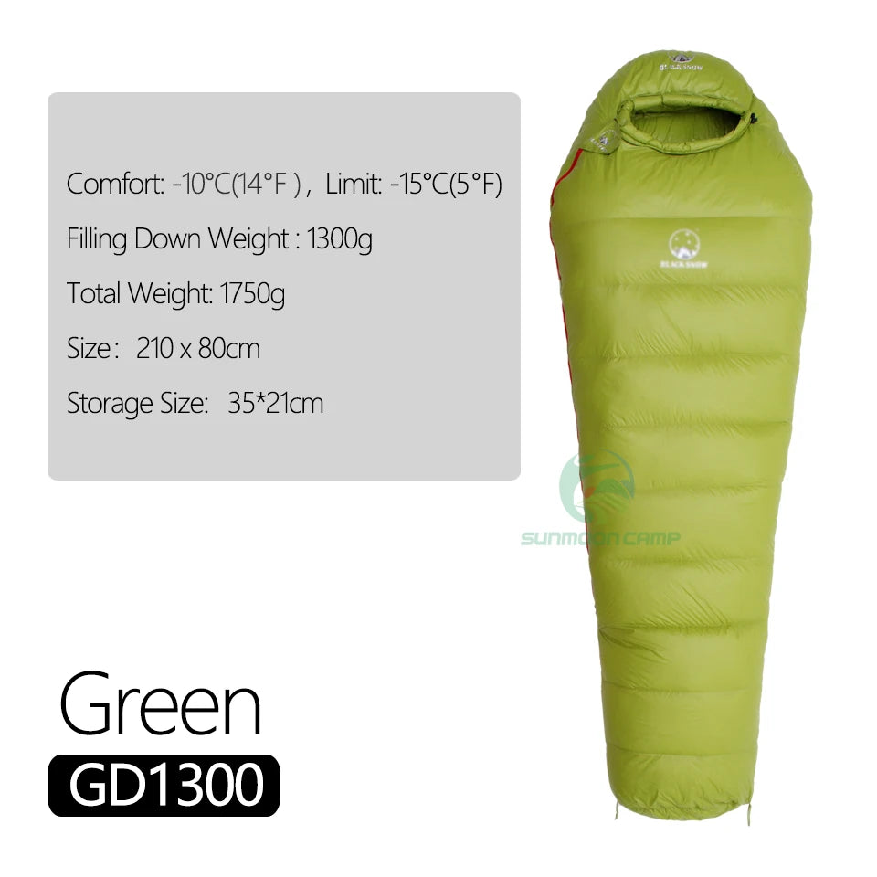 Winter Ultralight Thermal Adult Mummy 95% White Goose Down Sleeping Bag Sack W/ Compression Pack For Backpacking Camping Hiking