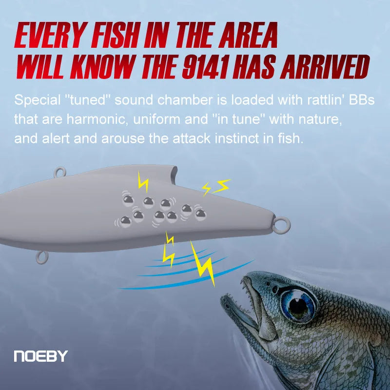Noeby 3 Pieces 90mm 33g Sinking Vibes Rattling and Vib Artificial Hard Baits Sea Crankbaits Rattlins for Winter Fishing Lures