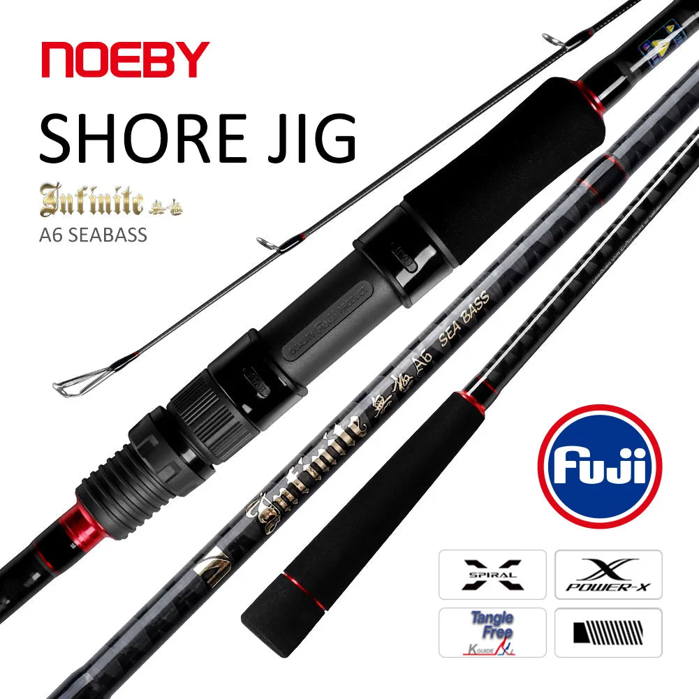 Noeby Spinning Shore Jigging Fishing Rod 2.49m 2.75m 2.9m Lure Weight 7-70g Fuji Guide Seat Saltwater Rock Shore Fishing Rods
