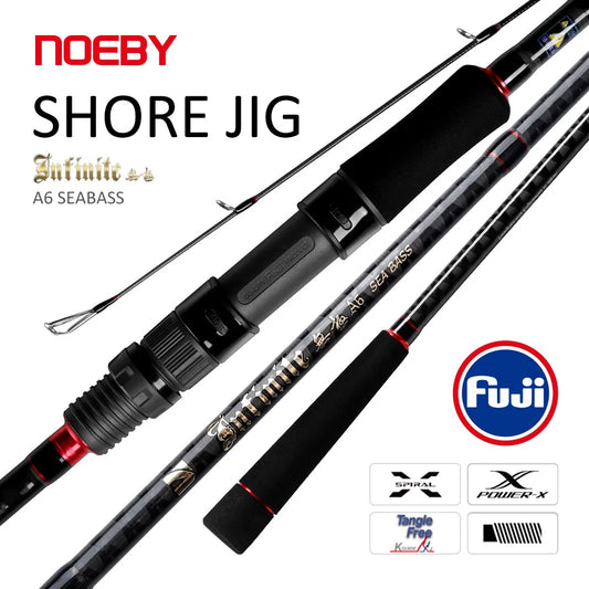 Noeby Spinning Shore Jigging Fishing Rod 2.49m 2.75m 2.9m Lure Weight 7-70g Fuji Guide Seat Saltwater Rock Shore Fishing Rods
