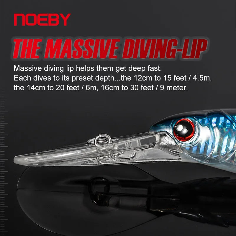 NOEBY 120mm Floating 140mm 160mm Slow Sinking Minnow Fishing Lures Artificial Bait Trolling Wobblers Sea Winter Fishing Lure