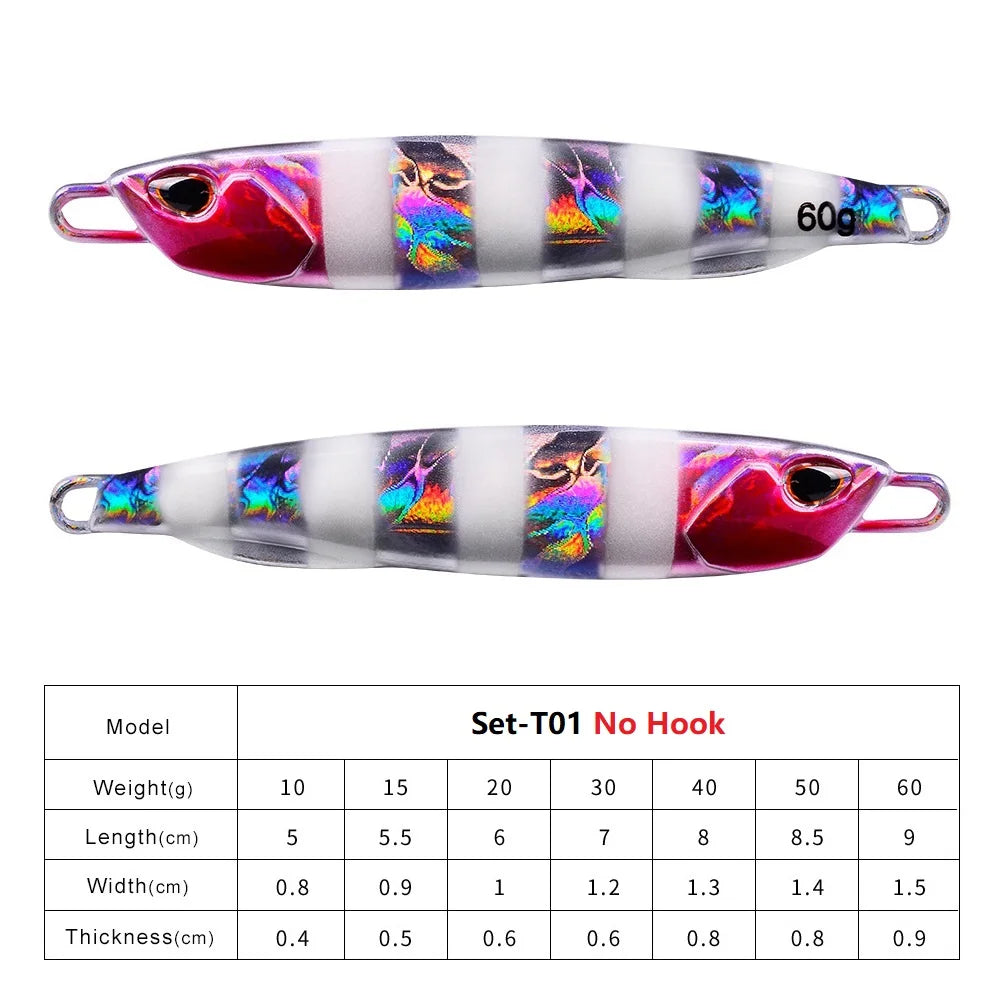 8 Pcs/lot New Jigging Lure Set Fishing Lures Metal Spinner Spoon Fish Bait Jigs Japan Fishing Tackle Pesca Bass Tuna Trout