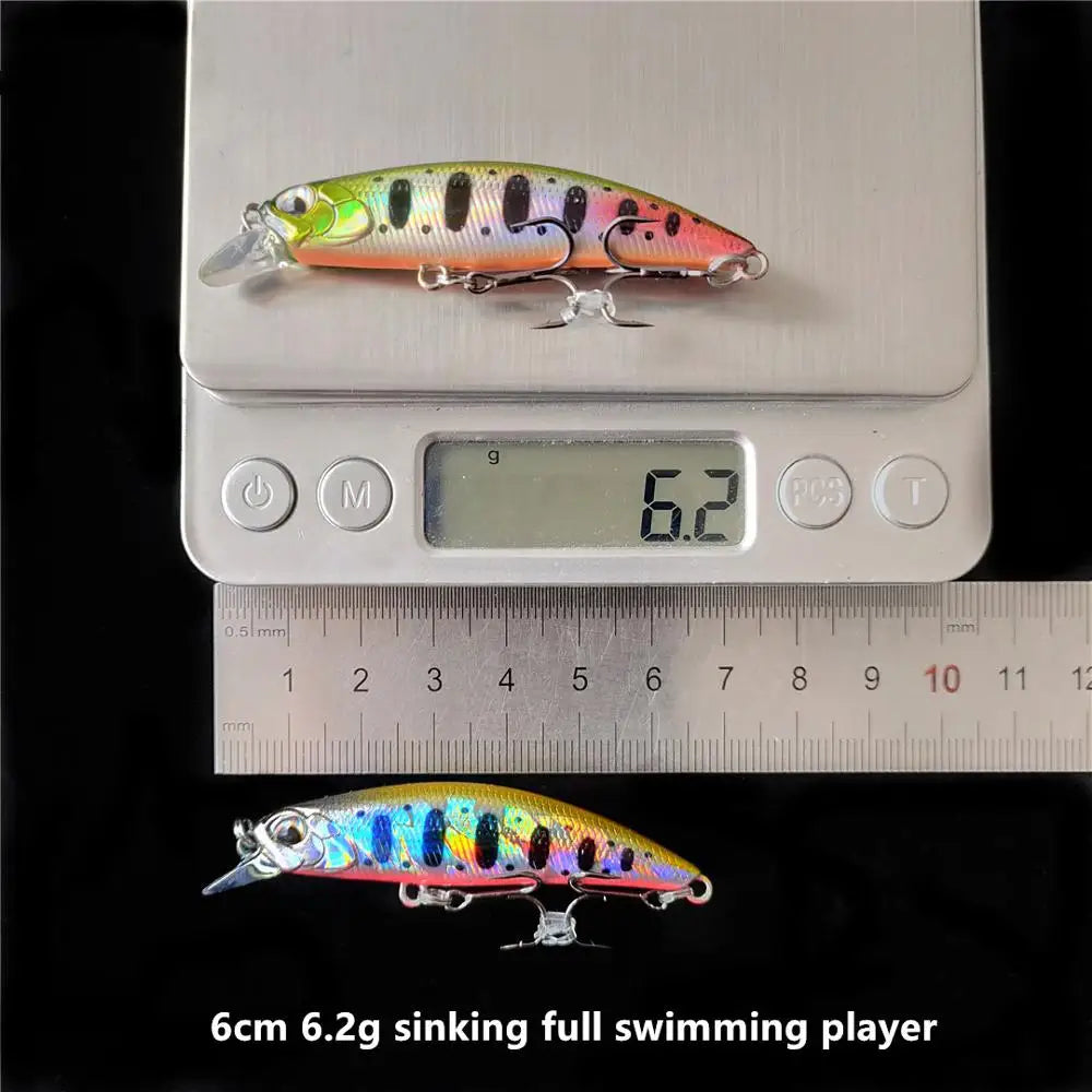 TSURINOYA 12pcs 60mm 6.1g Sinking Minnow DW67 New Fishing Lures Artificial Hard Lure Pencil Wobbler Crankbait Bass Pike Baits