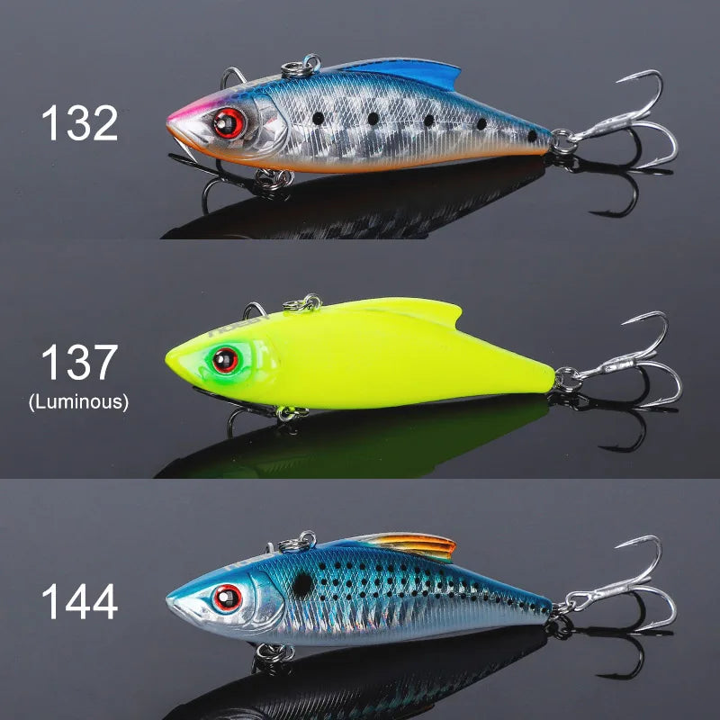 Noeby 3 Pieces 90mm 33g Sinking Vibes Rattling and Vib Artificial Hard Baits Sea Crankbaits Rattlins for Winter Fishing Lures