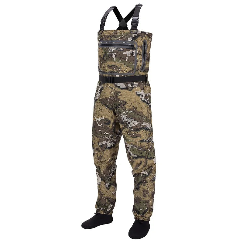 Bassdash Fishing Hunting Waders for Men Veil Camo Chest Stocking Foot Breathable and Ultra Lightweight