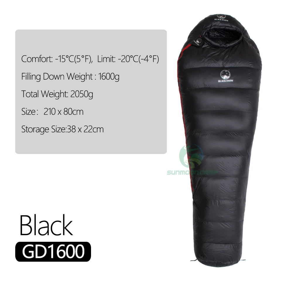 Winter Ultralight Thermal Adult Mummy 95% White Goose Down Sleeping Bag Sack W/ Compression Pack For Backpacking Camping Hiking