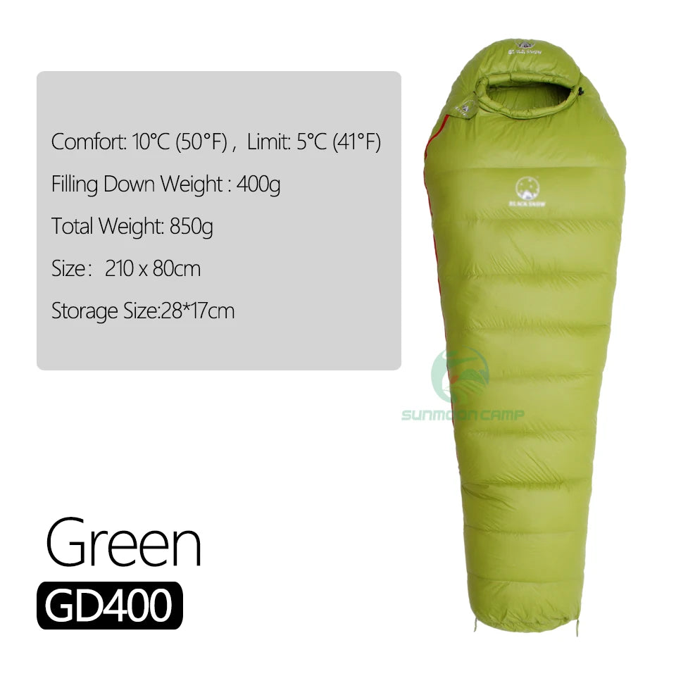 Winter Ultralight Thermal Adult Mummy 95% White Goose Down Sleeping Bag Sack W/ Compression Pack For Backpacking Camping Hiking