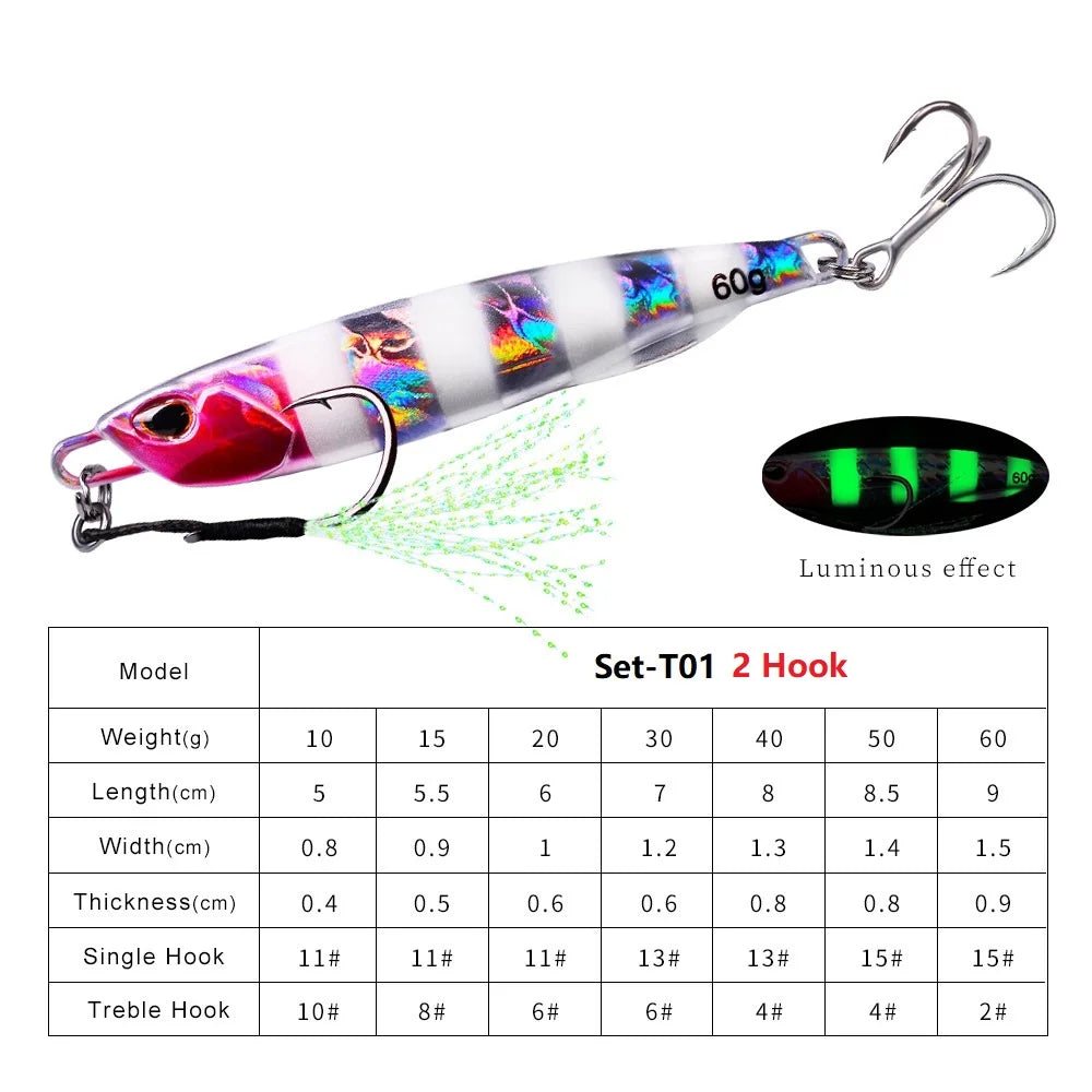 8 Pcs/lot New Jigging Lure Set Fishing Lures Metal Spinner Spoon Fish Bait Jigs Japan Fishing Tackle Pesca Bass Tuna Trout