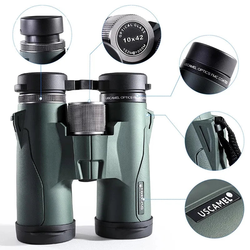 10x42 8x42 HD BAK4 Binoculars Powerful Professional  Long Distance Telescope for Hunting Outdoor Sports Camping Travel