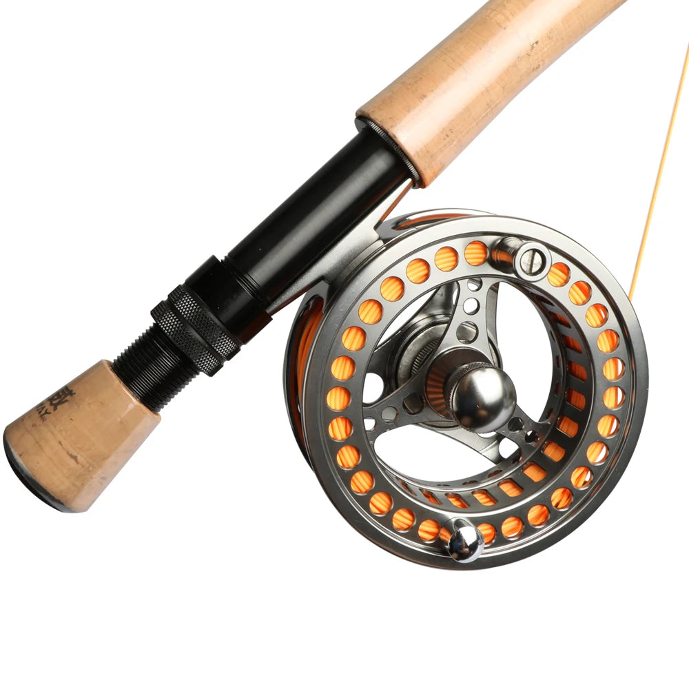Goture 3/4 5/6 7/8 9/10 WT Fly Fishing Reel CNC Machine Cut Large Arbor Die Casting Aluminum Fly Reel with Bag