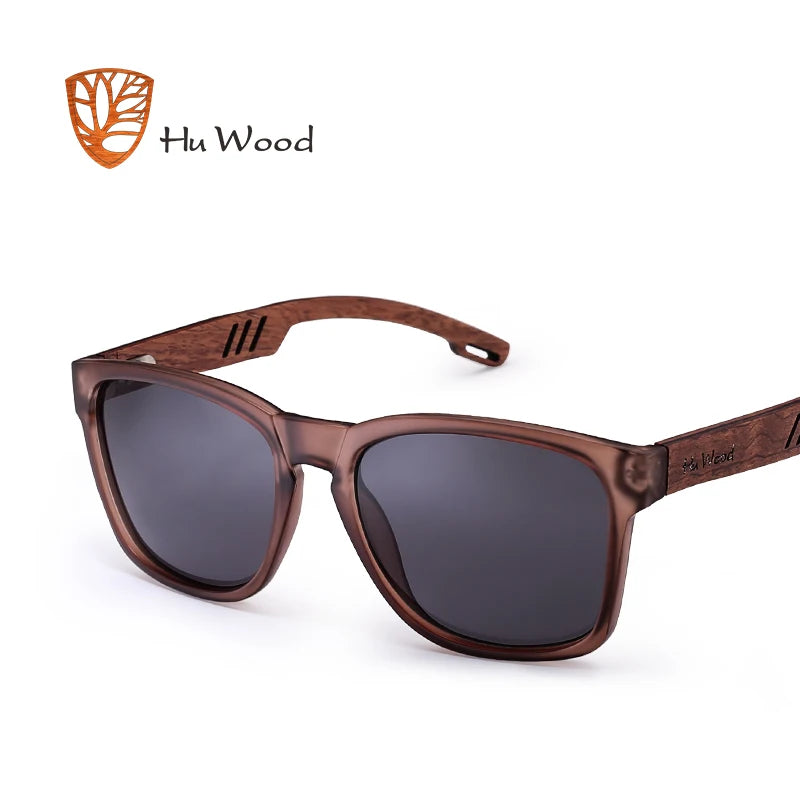 HU WOOD Brand Design Polarized Sunglass Skateboard Wood Sunglasses For Men Women Lenses Driving gafas de sol mujer GR8011