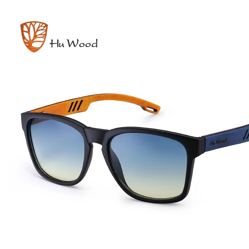 HU WOOD Brand Design Polarized Sunglass Skateboard Wood Sunglasses For Men Women Lenses Driving gafas de sol mujer GR8011