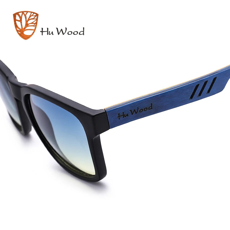 HU WOOD Brand Design Polarized Sunglass Skateboard Wood Sunglasses For Men Women Lenses Driving gafas de sol mujer GR8011