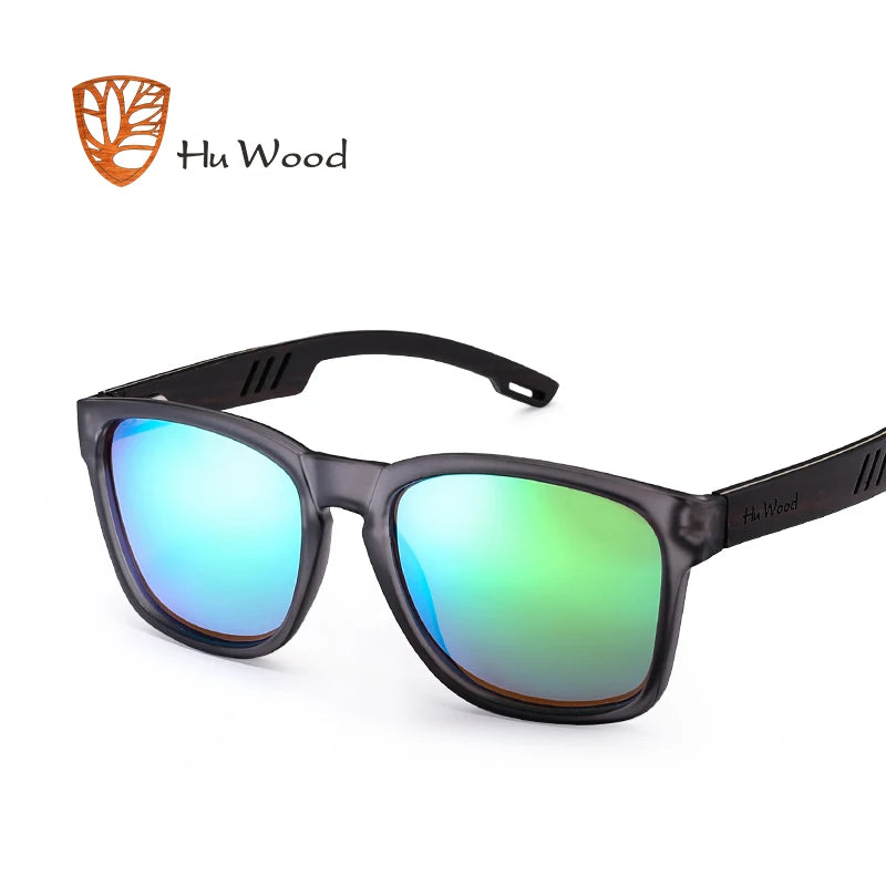 HU WOOD Brand Design Polarized Sunglass Skateboard Wood Sunglasses For Men Women Lenses Driving gafas de sol mujer GR8011