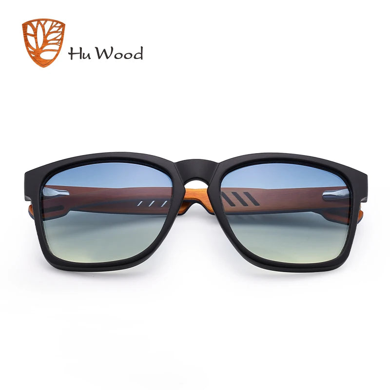 HU WOOD Brand Design Polarized Sunglass Skateboard Wood Sunglasses For Men Women Lenses Driving gafas de sol mujer GR8011