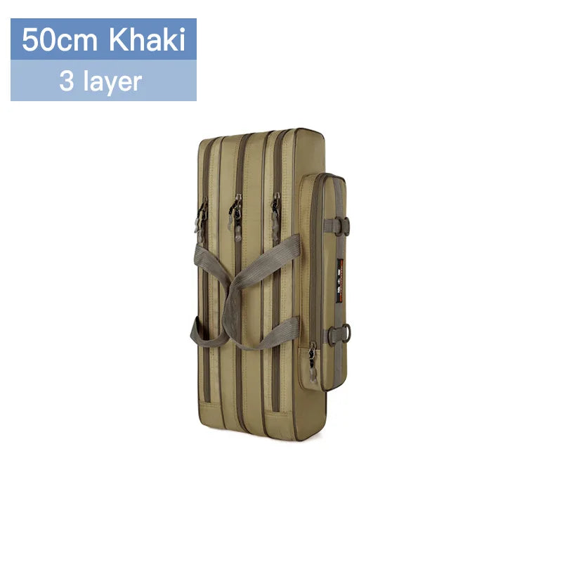 Steel Wire Edge Small Fishing Bag Multi-Purpose Canvas Material Waterproof Durable Fishing Rod Bag Fishing Tackle Bag XA162G
