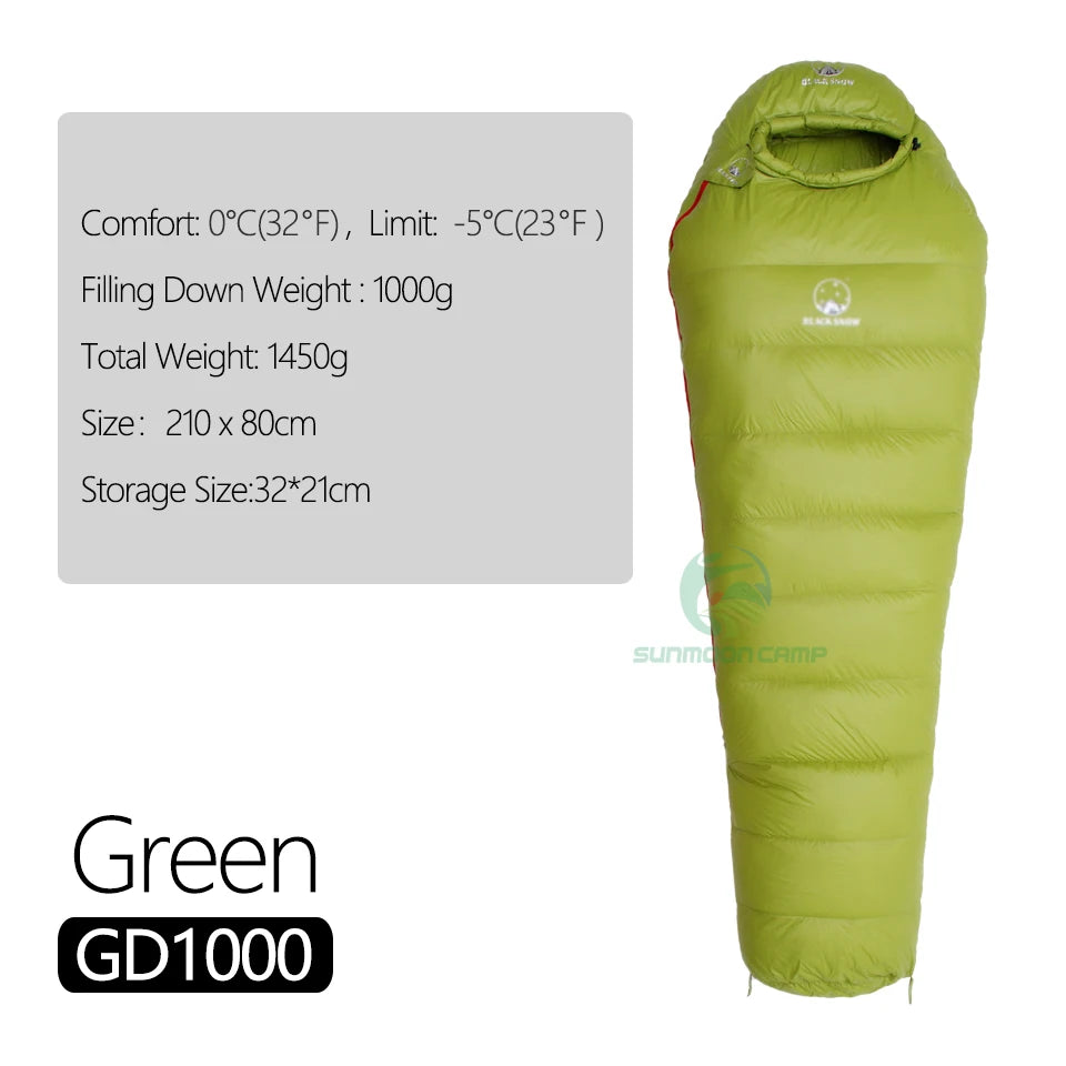Winter Ultralight Thermal Adult Mummy 95% White Goose Down Sleeping Bag Sack W/ Compression Pack For Backpacking Camping Hiking