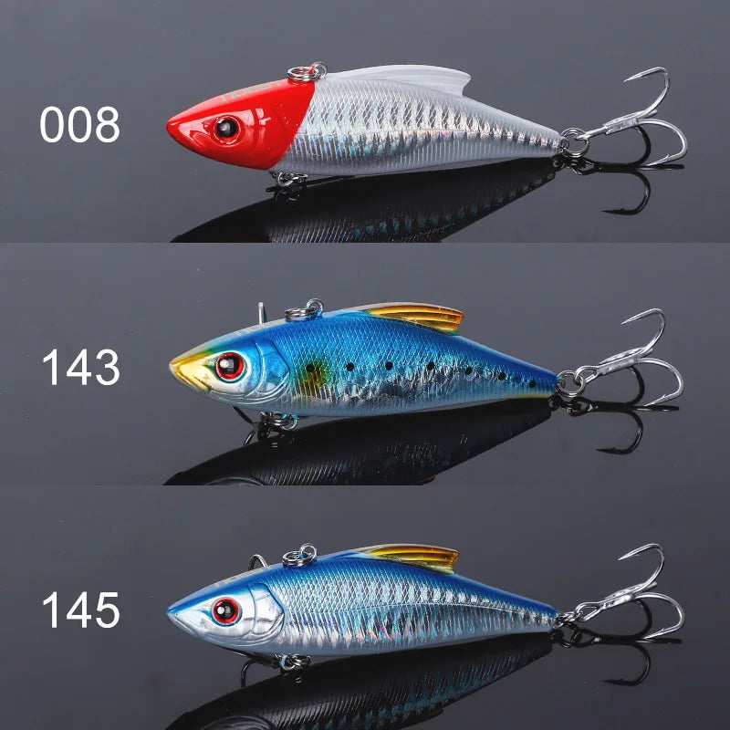 Noeby 3 Pieces 90mm 33g Sinking Vibes Rattling and Vib Artificial Hard Baits Sea Crankbaits Rattlins for Winter Fishing Lures