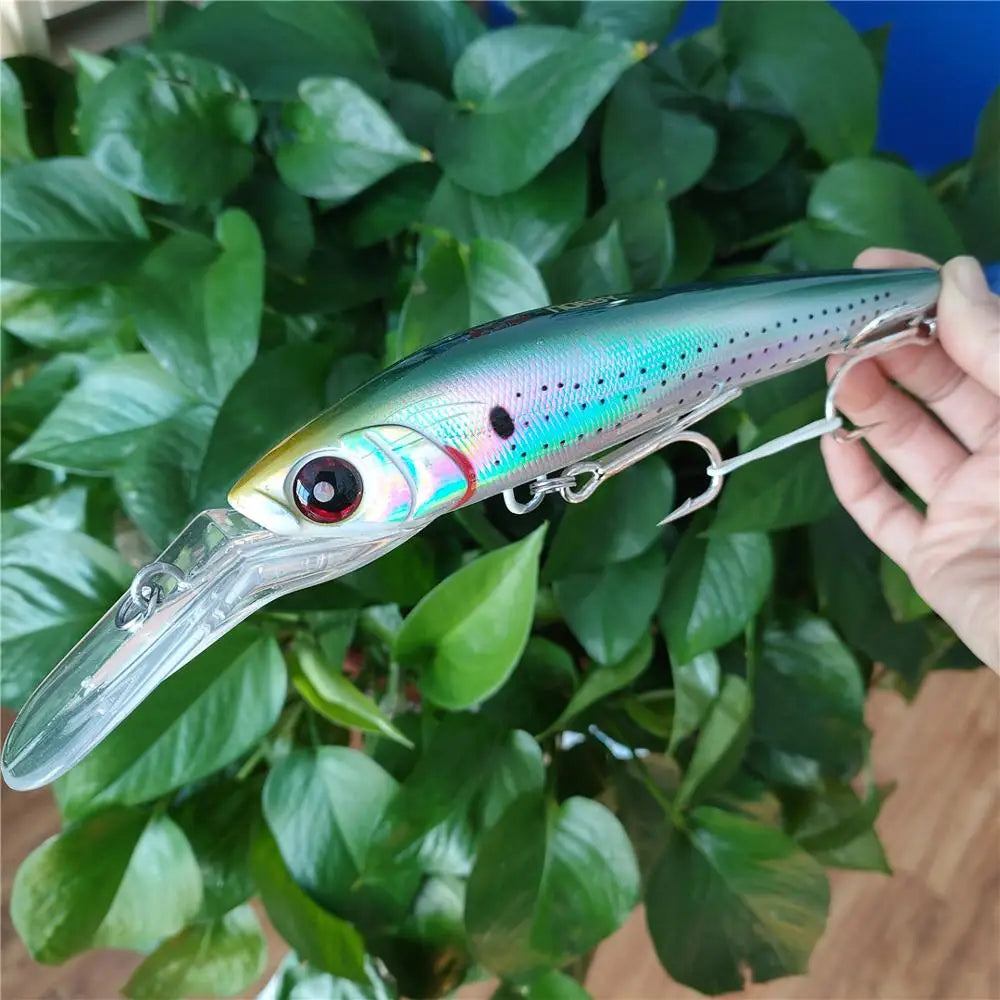 Noeby 1pc Minnow Lure 18cm 98g 14cm 50g Sinking 7-9m Trolling Fishing Lures Artificial Bait Wobbler of Minnow Hard Lure